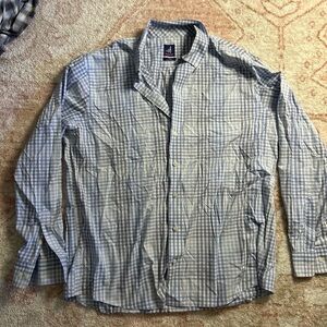 johnnie-O Light Blue and White Gingham Dress Shirt